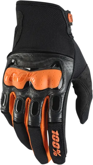 100% Derestricted Gloves - Black/Orange - Small 10007-054-10