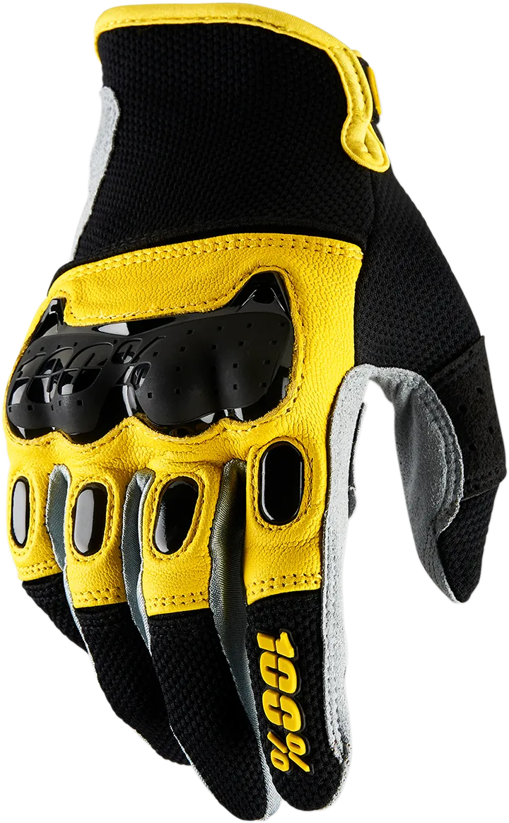 100% Derestricted Gloves - Black/Yellow - Small 10007-014-10