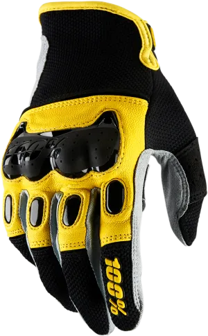 100% Derestricted Gloves - Black/Yellow - Small 10007-014-10