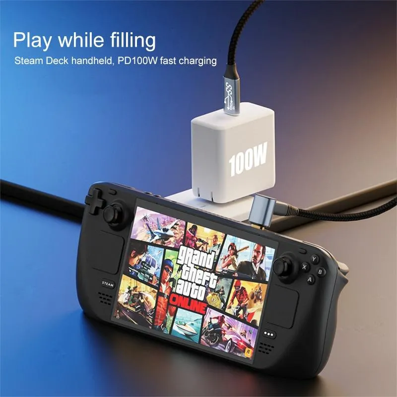 1.5M Usb-C To Usb-C Stereo Curved Data Cable For Steam Deck Gen2 - 100W