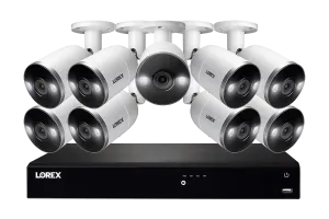 16-Channel 4K Ultra HD Fusion NVR System with 9 Smart Deterrence IP Cameras, 4TB Hard Drive