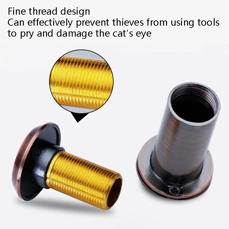 2-Pack Wide-Angle Security Door Viewer - 200 Degree Hd Glass Lens Anti-Tiny Gold