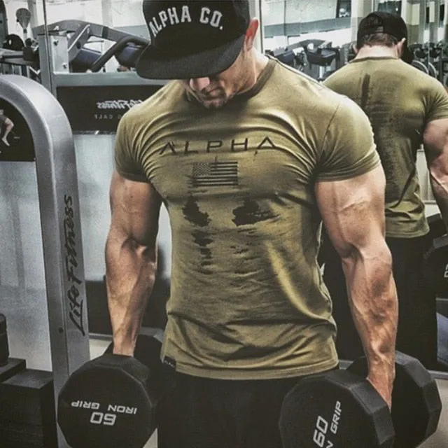 2019 Cotton Gym Training T-Shirt Men
