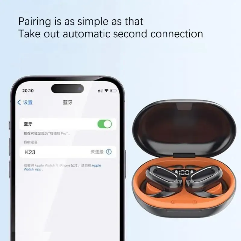 Adjustable Wireless Bluetooth Earphones with Noise Reduction - Skin-colour