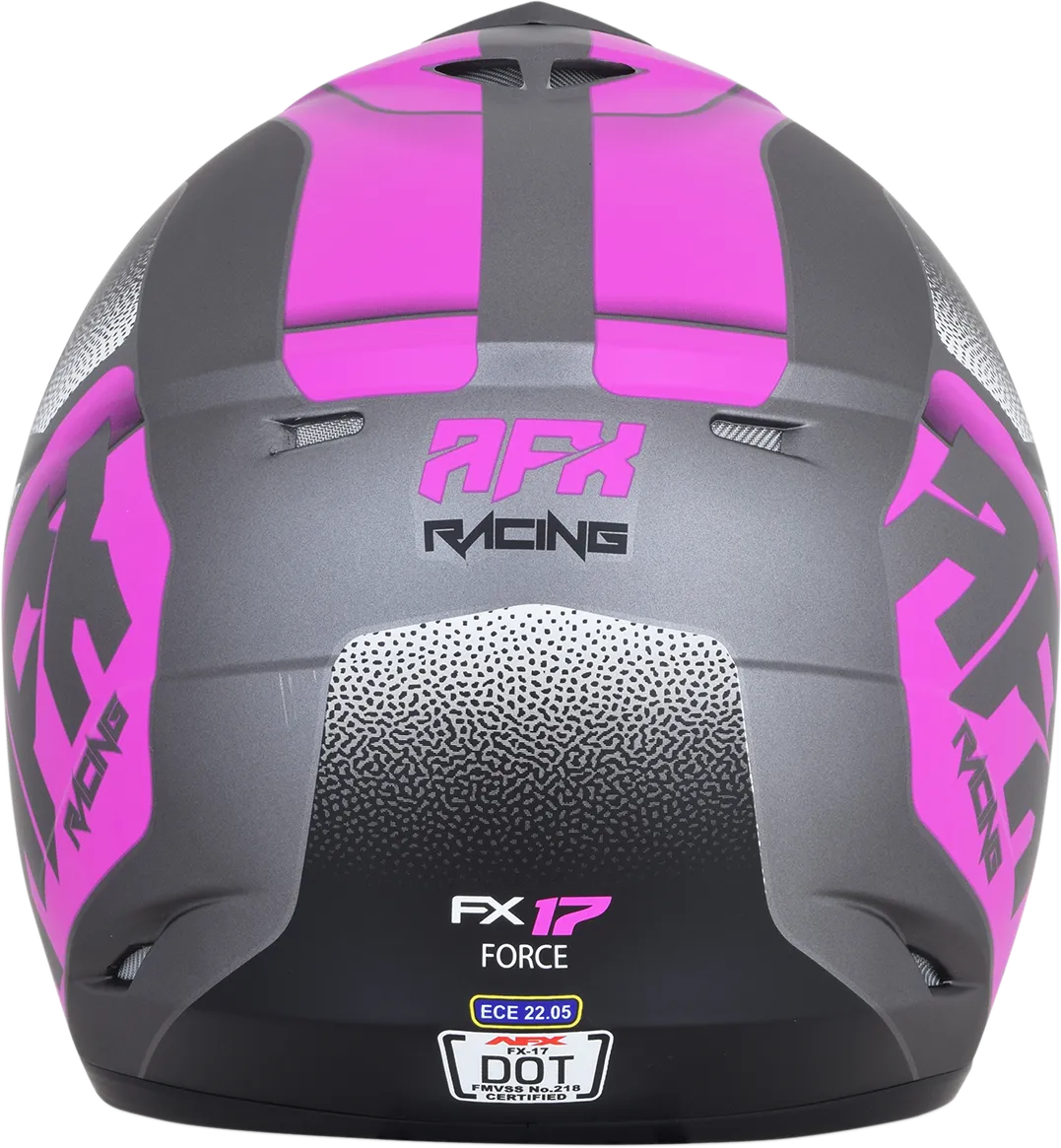 AFX FX-17 Helmet - Force - Frost Gray/Fuchsia - Large 0110-5211