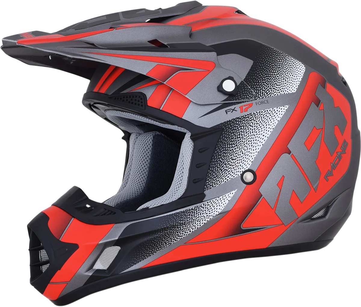 AFX FX-17 Helmet - Force - Frost Gray/Red - 2XL 0110-5207