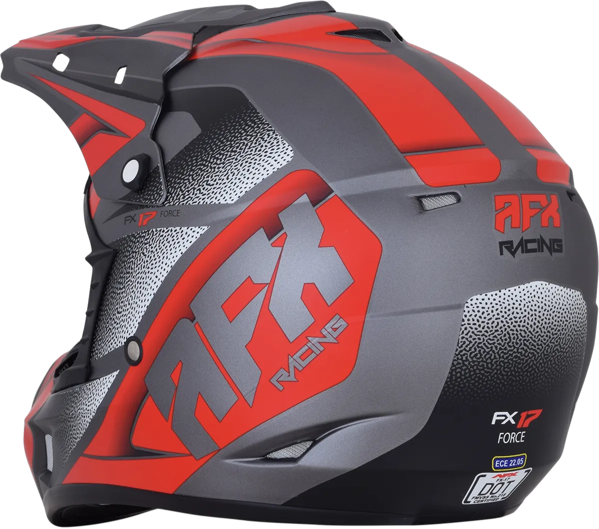 AFX FX-17 Helmet - Force - Frost Gray/Red - 2XL 0110-5207