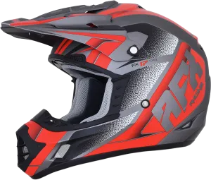 AFX FX-17 Helmet - Force - Frost Gray/Red - Large 0110-5205