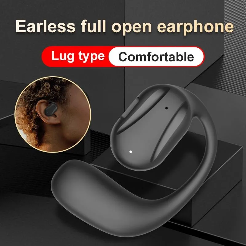 Black Yj77 Bluetooth 5.2 Ear-mounted Bone Conduction Headset for Left Ear